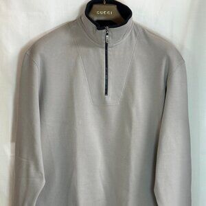 Bobby Jones Players Men's 1/4 Zip Mock Neck Long Sleeves Pullover - Beige - XL